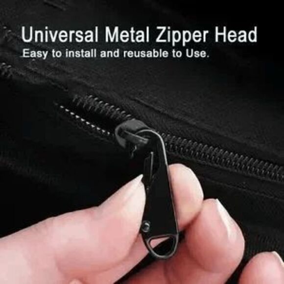 Black Metal Universal Zipper Pull Replacements Repair - 5 Pieces - Picture 8 of 8